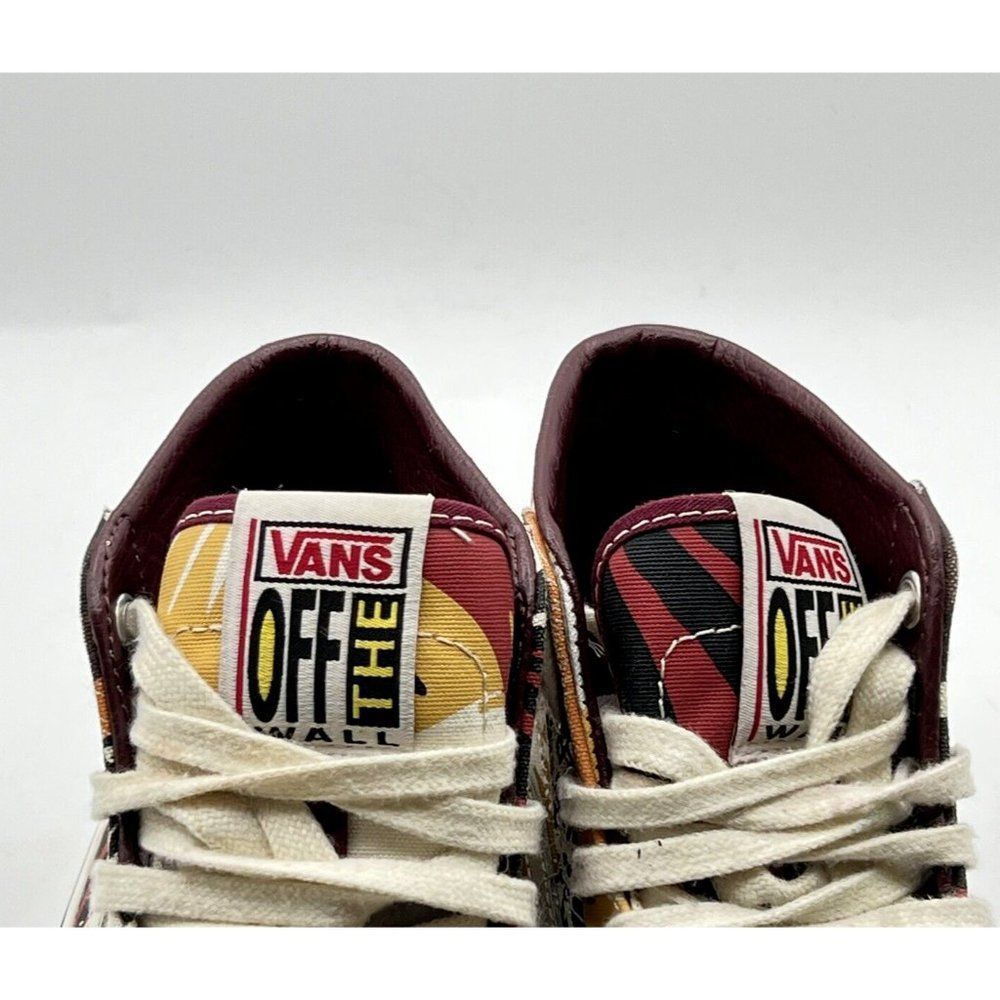 Vans Off The Wall Sk8 Hi Unisex Red Yellow Striped Shoes Sneakers Size 6 500714 - Picture 9 of 13